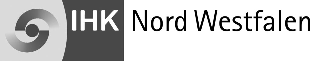 IHK Nord-Westfalen-Logo mit Kreisgrafik links und schwarzer Schrift auf weißem Hintergrund.